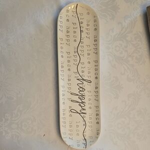 White Happy Place Decorative Tray